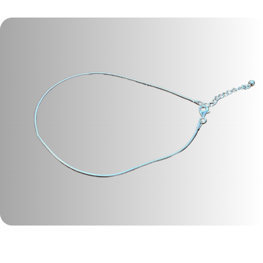 Sterling silver snake anklet adjustable from 9" to 10.5"