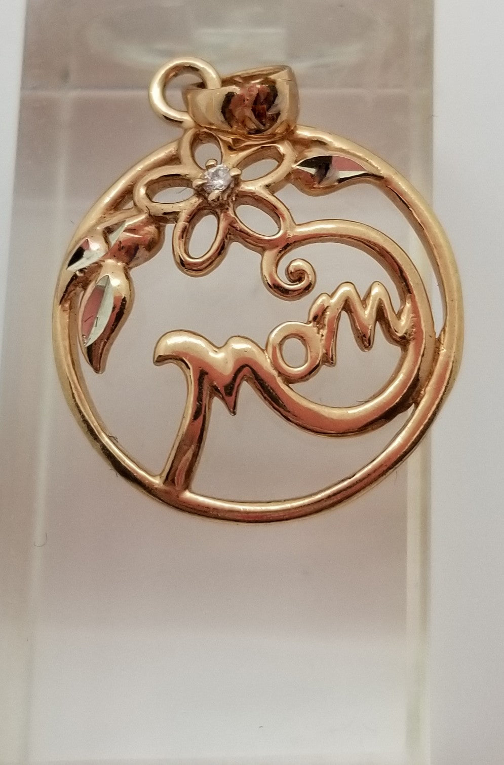 Rousseau 925 sterling silver gold plated MOM pendant