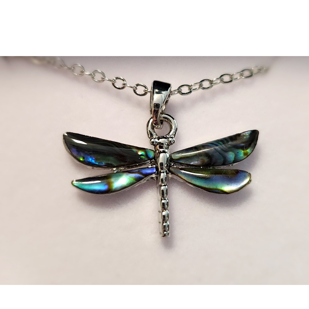 Nature's 1 chain with an abalone dragonfly pendant