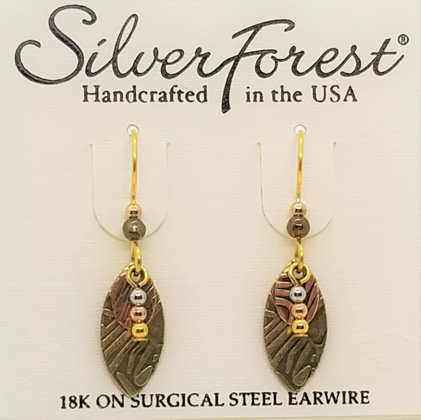Silver forest 8kt gold plated surgical steel ear wires earrings