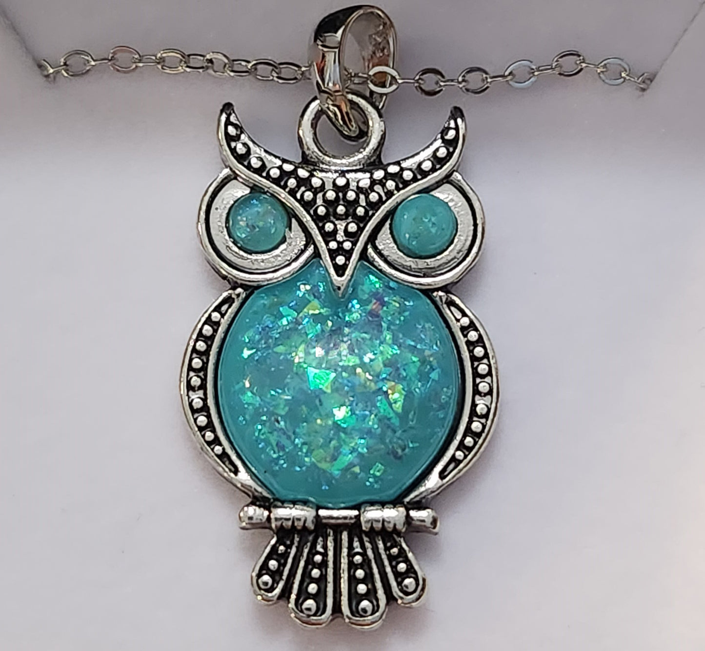 Nature's 1 fashion jewellery mystic waters large owl pendant with chain