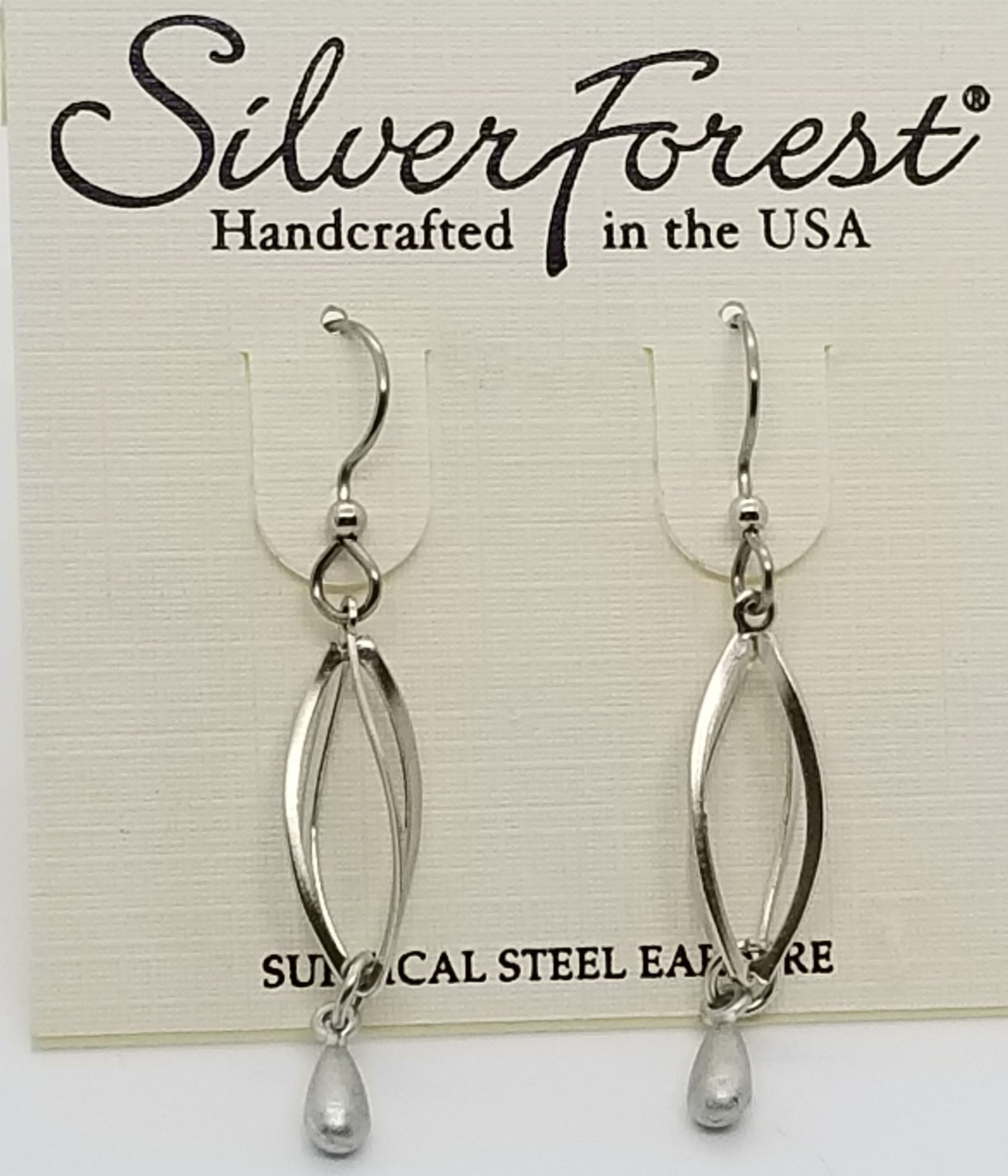 Silver forest surgical steel earrings