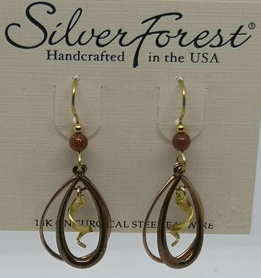 Silver forest 18kt gold plated surgical steel earrings