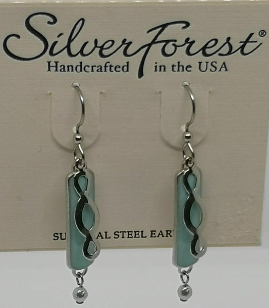 Silver forest surgical steel earrings